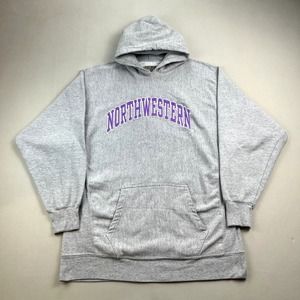 Vintage Northwestern University Hoodie Sweatshirt Adult XL Gray Steve & Barry's